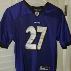 Baltimore Ravens #27 RAY RICE Reebok NFL Jersey Stitched YOUTH LARGE preowned